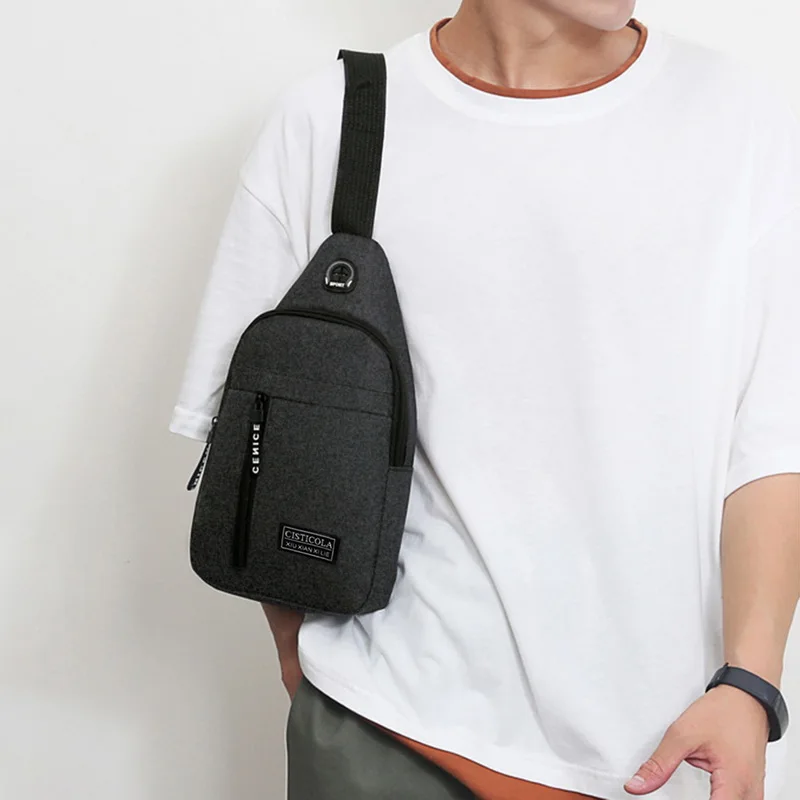 Мужская нагрудная сумка с защитой от кражи сумки через плечо USB-зарядкой школьные