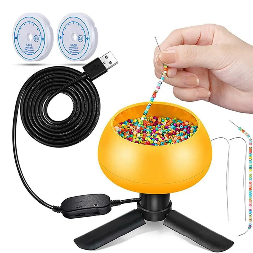 

Crafts Fast Beading Manual Beading Tool Beaded Bowl Electric Bead Spinner Curved Needles Bead Stringer