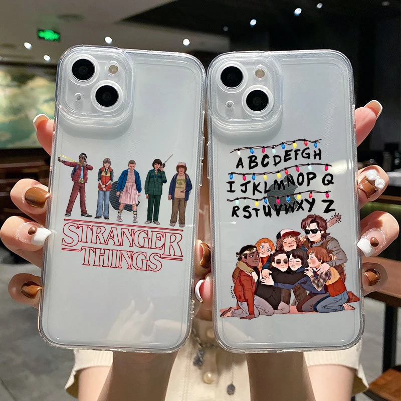 

PUNQZY Soft TPU Stranger Things Hot TV Coque Shell Phone Case For iPhone 13 11 12 PRO 8 7 Plus 11 XR X XS TPU Transparent Cover