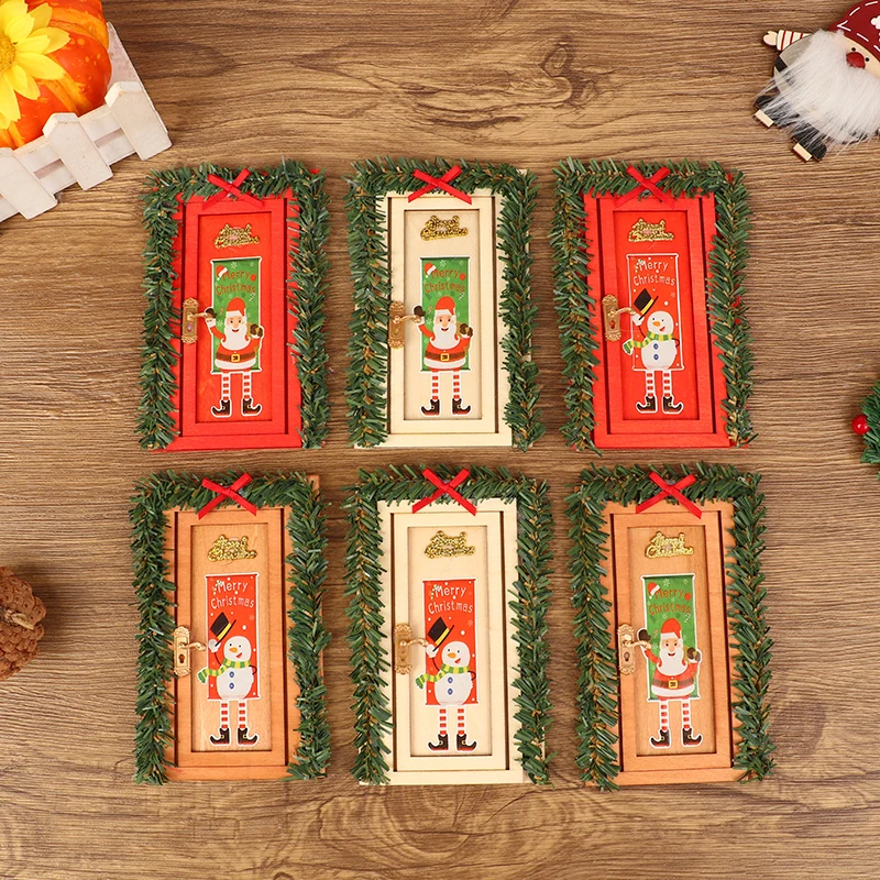 

1Pcs 1/12 Scale Dolls House Miniature Christmas door For Children DIY Furniture Decor