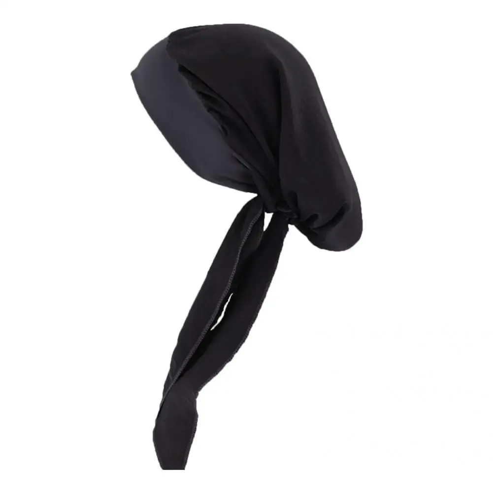 

Headband Easy to Wear Washable Imitation Silk Soft Lace-up Long Turbans Women Turbans for Bathroom