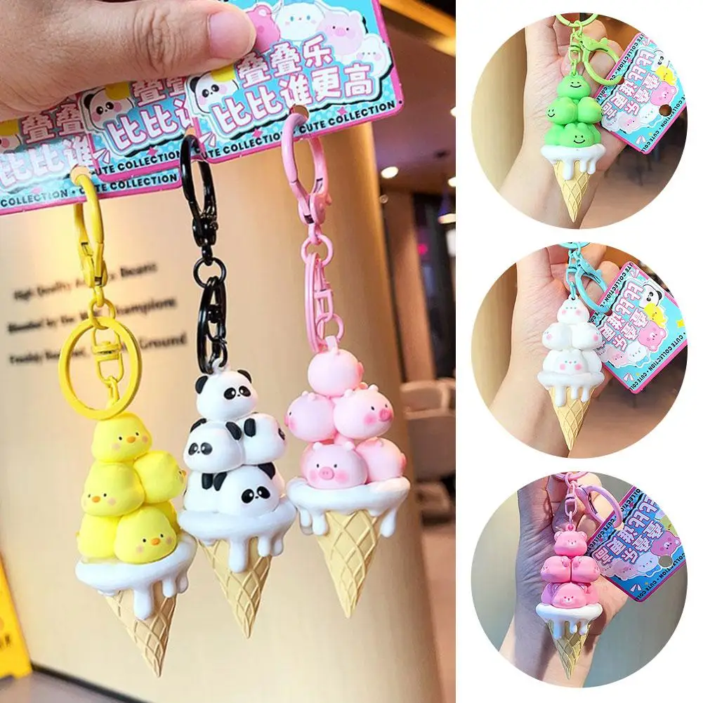 

Cute Keychain Mini Cartoon Pig Panda Animal Pendant Pet Lovely Keyring Children Toys Gift Trinket Stack Bag Gift Game Doll U5R6
