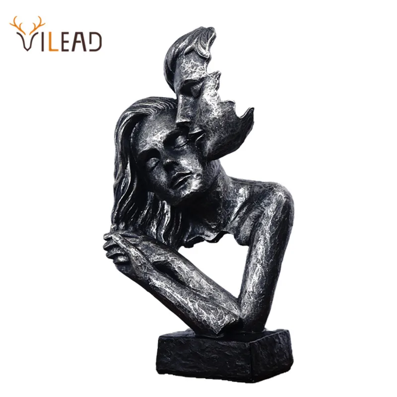 

VILEAD Vintage Kissing Couples Statue Valentine's Day Christmas Gifts Figurines Home Living Room Interior Decoration Sculpture
