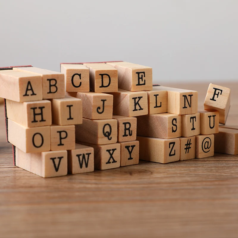 40 шт. алфавитные штампы винтажные деревянные резиновые буквы искусственные