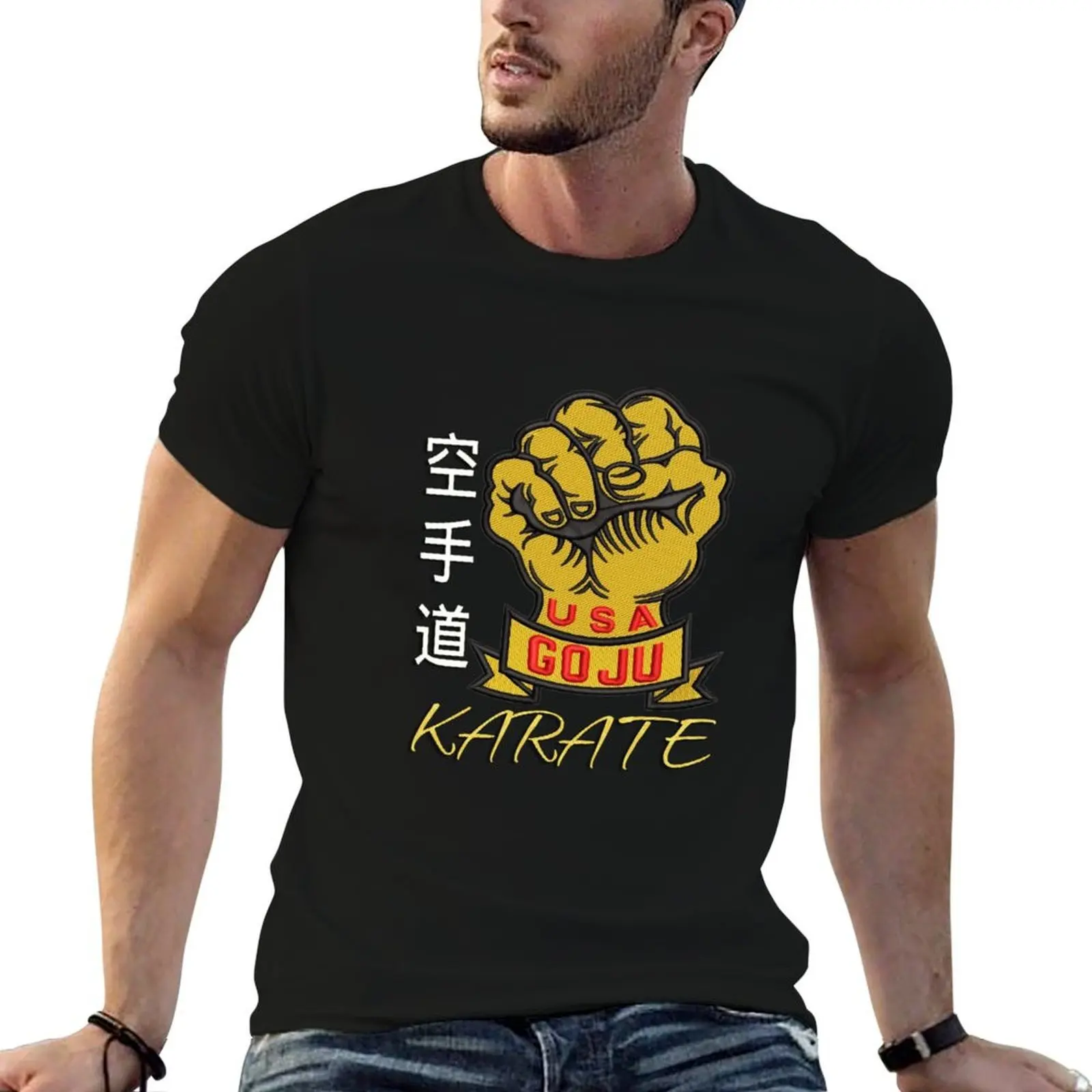 Фото Футболка KARATE GOJU-RYU (GOLDEN FIST USA) 1, хлопковые футболки, высококачественная футболка для мужчин, мужские футболки, хлопковая футболка №1