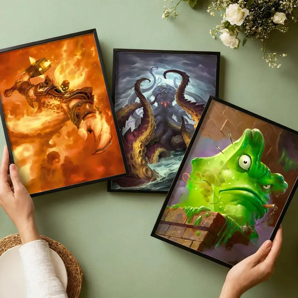 Фото Постеры-наклейки H-Hearthstone Game, HD-картины, самоклеящиеся художественные наклейки для спальни, гостиной, домашнего декора, современные настенные наклейки, подарок №1