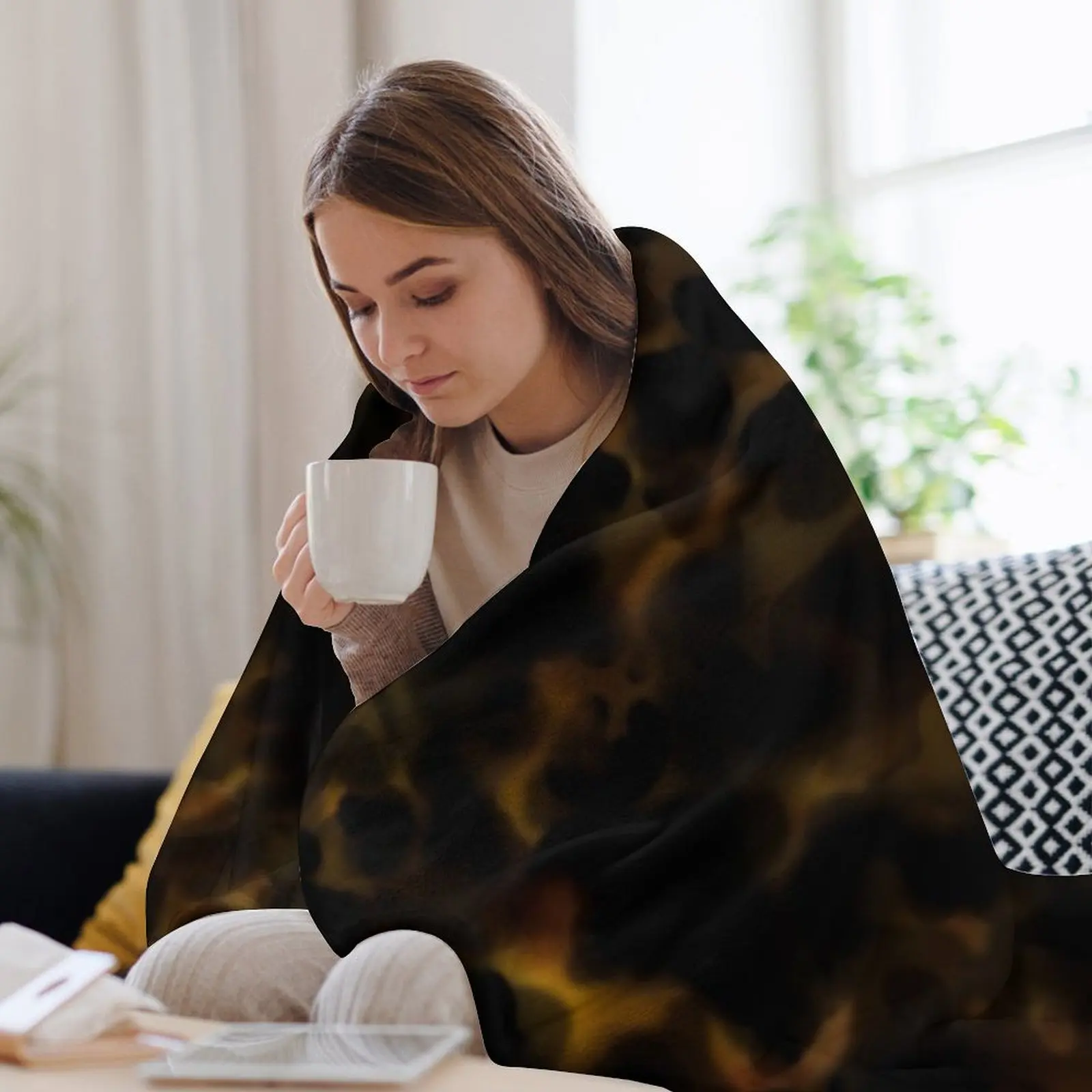 Стильное одеяло в виде панциря черепахи с животным узором волосатое ретро мягкие