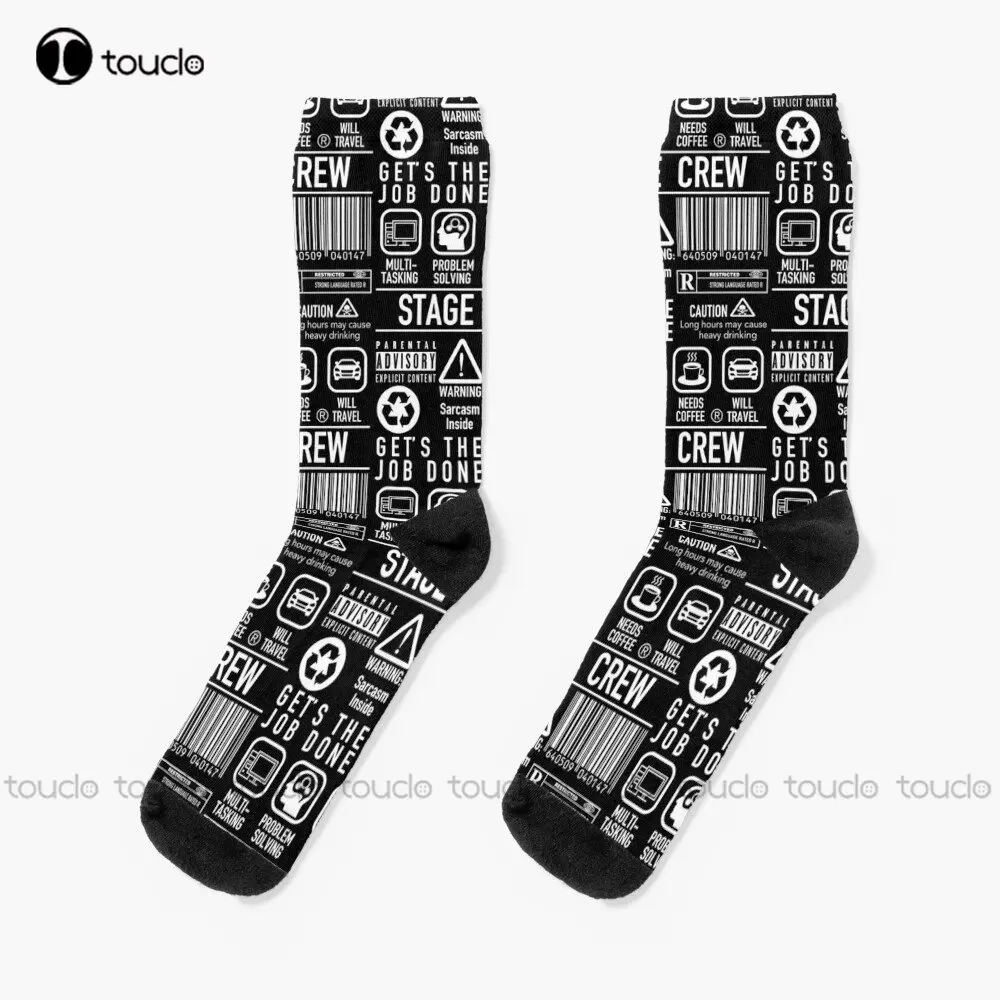 Super Funny Stage Crew Shirt - Backstage Tech Week Theatre Socks Green Baseball Socks Street Skateboard Socks Custom Gift Funny