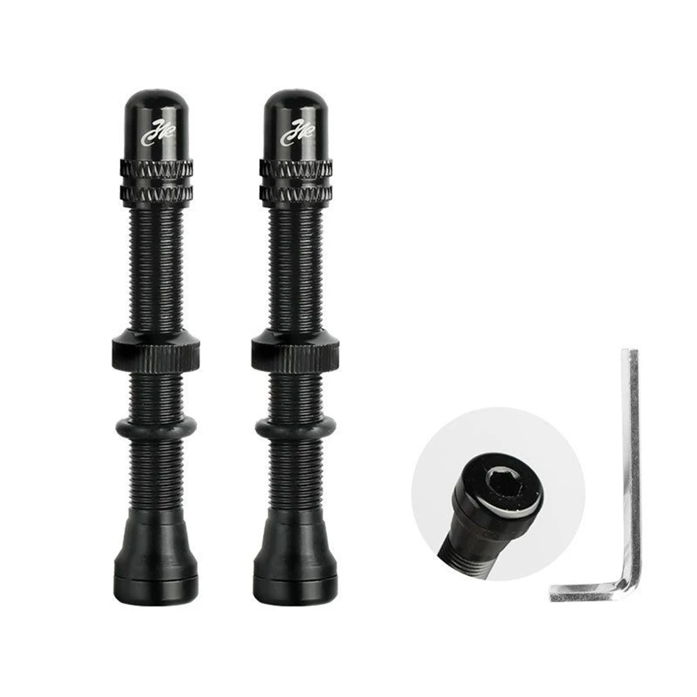 

1Pair MTB Bicycle Tubeless Valve Aluminum Alloy For-Schrader Valve Stem 60mm Spare Core Tool Tubeless Rims Wheels Valve