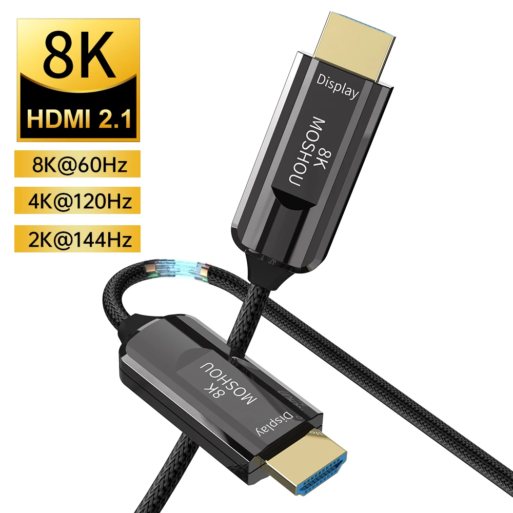 Оптический кабель MOSHOU HDMI 2 1 Для PS5 8K 60 Гц 4K 120 48Gbs с Аудио шнуром HDR без потерь