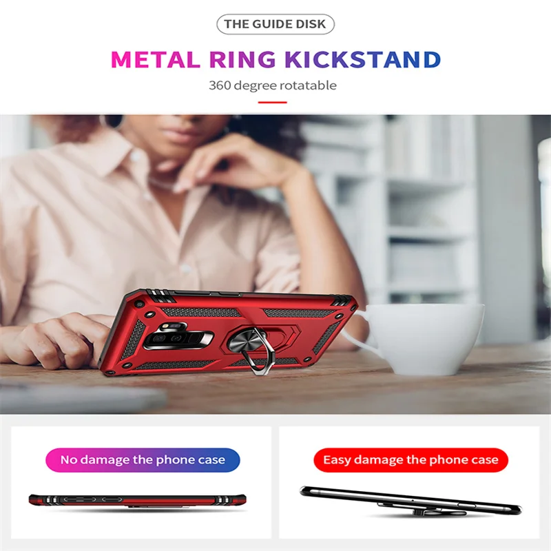 Ударопрочный защитный чехол JSFS с кольцом-подставкой для Samsung Galaxy S10/S10E S10 Plus Lite S9/S9