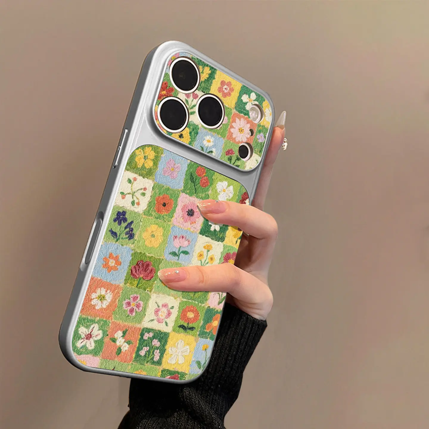Фото Чехол для телефона с клетчатым цветочным узором для iPhone 17 Pro Max, Air 16, E 15, 14, 13, 12, 11 Pro Max, 17E, 8, 7 Plus, X или серии 17 №1