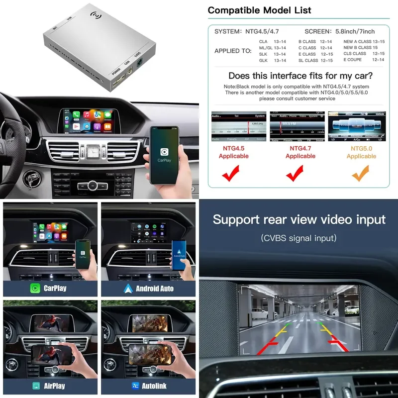Фото Горячая новинка 2026: Беспроводной CarPlay и Android Auto CARABC для мультимедийных систем NTG4.0, NTG5.0, NTG5.5, NTG6.0 №1