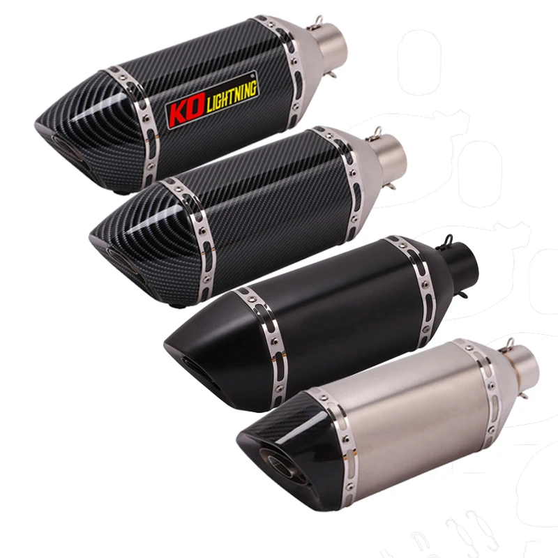 38-51mm Motorcycle Universal Exhaust Muffler Pipe Stainless Steel Carbon Fiber Removable DB Killer Vent Tail Tube