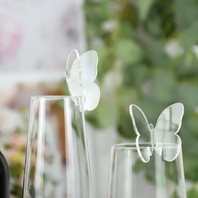 5 шт. прозрачные карточки с именем в виде бабочки карточка места для сиденья чашка