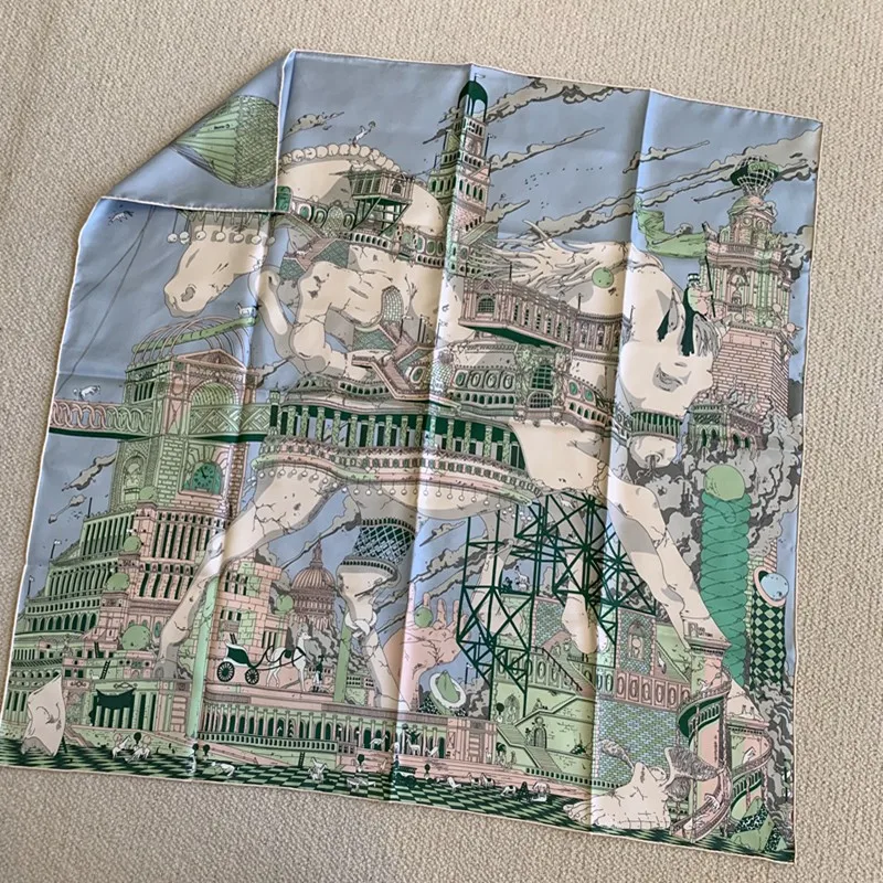 90 шелковый шарф шейный платок женский роскошный 100% шаль 18 мм с двусторонним