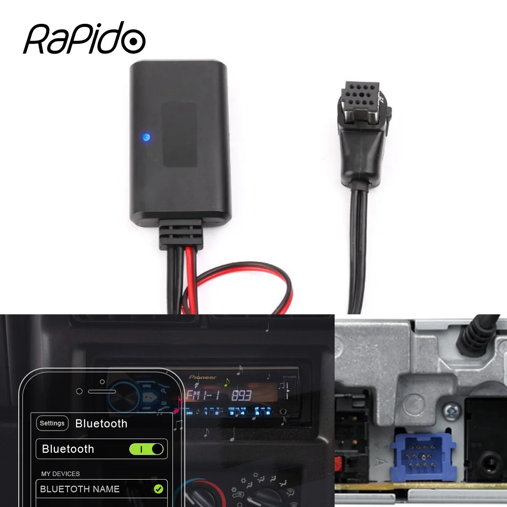 Модуль Bluetooth 5.0 для автомобиля, 11-контактный IP-BUS разъем, кабель-адаптер AUX для приемника музыки Pioneer DEH-P серии.