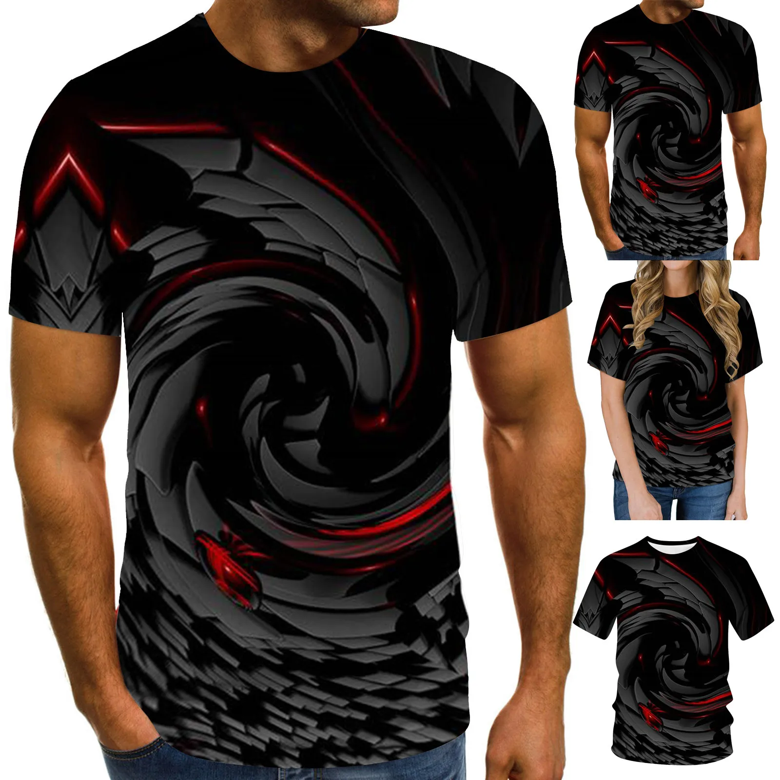 

Футболка Мужская/женская с 3D принтом, повседневная Облегающая рубашка с коротким рукавом, блузка, лето 2022