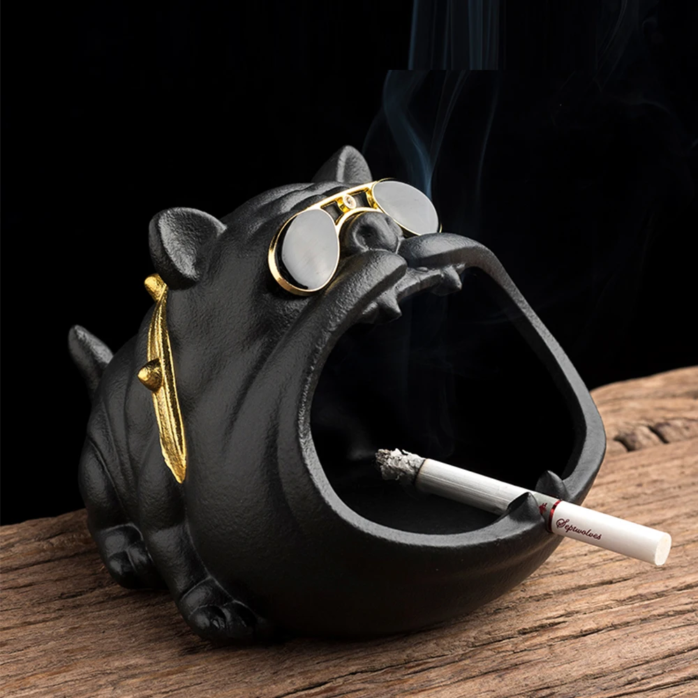 

Cartoon Dog Ashtray Creative Anti Fly Ash Household Large Capacity Cute Animal Resin Ashtray Home Decoration Gift for Boyfriend