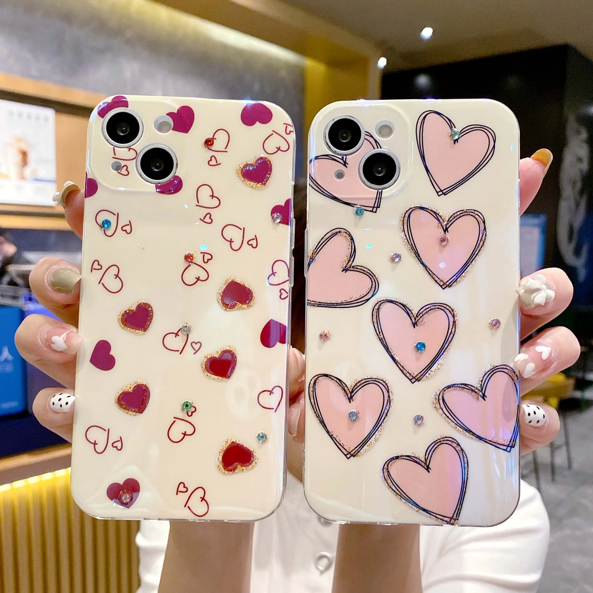 

Luxury Blu-ray Case for iPhone 14 Plus 14 Pro Max Soft Silicone Cute 3D Emboss Lovely Love Phone Cover iPhone 13 12 11 Pro Max