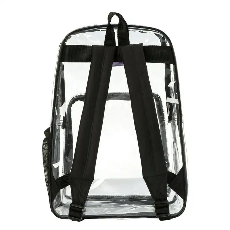 

Clear Backpack See Through School Bags Basic Transparent Student Bookbag, Black
