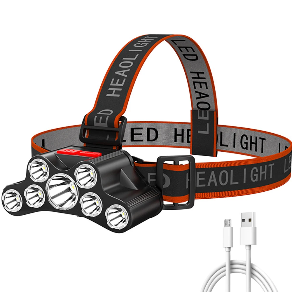 

Portable Headlight 800mAh Rechargeable Headlamp 4 Gears Adjustable Headlight LED Waterproof Camping Torch Head Light