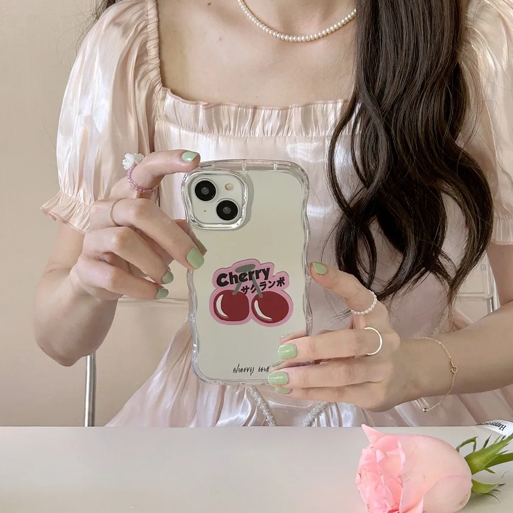 

Mirror Cherry Pattern Case For iphone 14 14Pro 14Promax 11 13 13Pro 13ProMax 11ProMax 12Pro 12 Soft Shell
