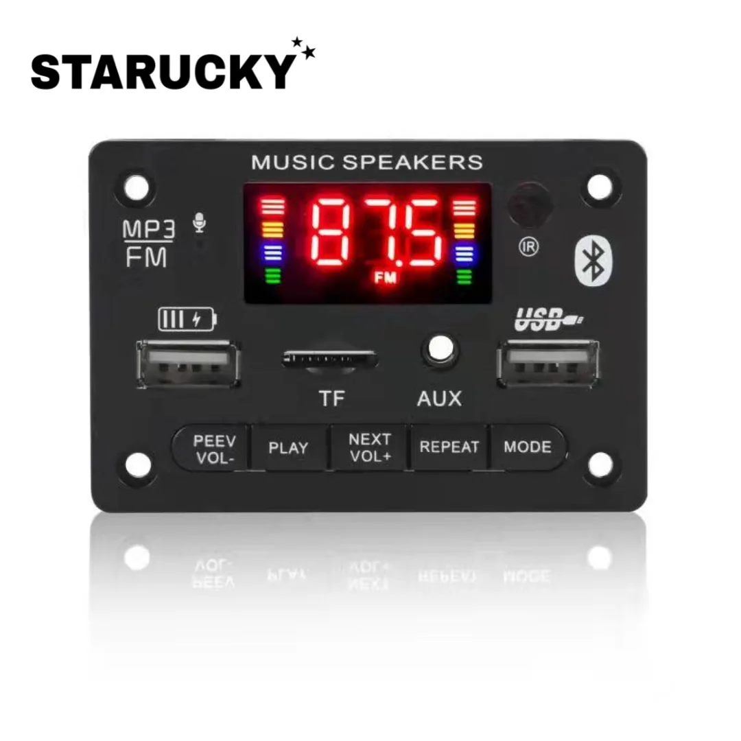 2*3W/20W/25W/40W MP3 Decoder Board 80W BLUETOOTH 5.0 Power Amplifier with Call Recording Wireless USB/TF/LINE IN/FM |