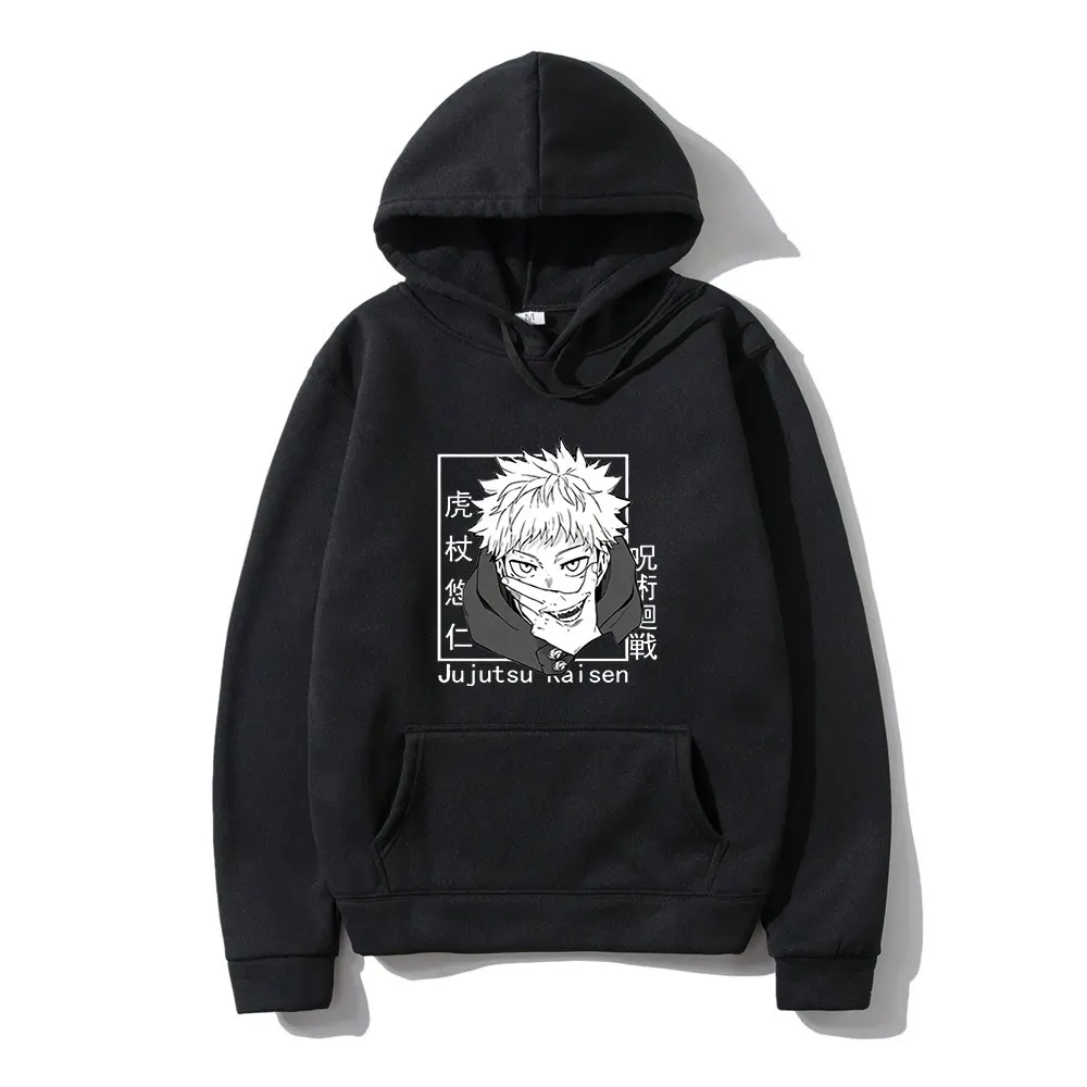 

Anime Jujutsu Kaisen Yuji Itadori Gojo Satoru New Japanese Manga Print Winter Long Sleeve Loose Casual Man Hoodie Hip Hop Simple