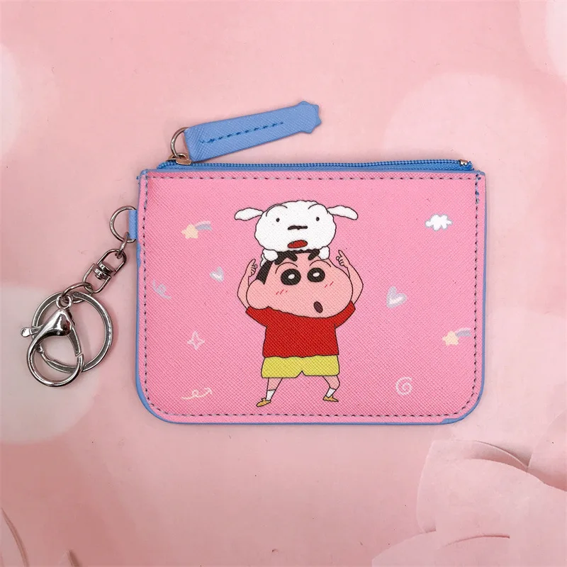 Фото Аниме Кошелек Crayon Shin-chan для женщин, мужчин, детей, держатель для банковских карт, сумка с зажимом для карт, мультяшный клатч для косплея, кошельки, подарок на день рождения №3