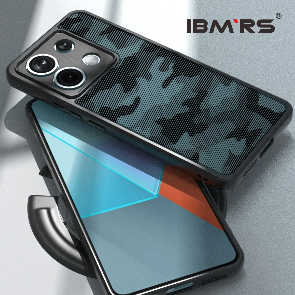 

IBMRS [Anti-Scratch Dual Coating] for Xiaomi Redmi Note 13 pro Transparent Case, Camo Shockproof matte Phone Case