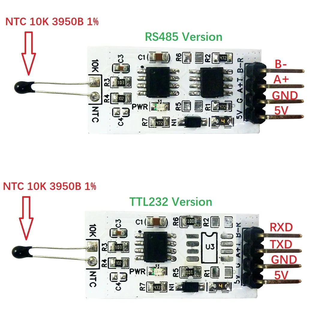 Мини-термоколлектор RS485 модуль Modbus RTU RS232(TTL) 10K 3950 NTC термисторный резистор замена