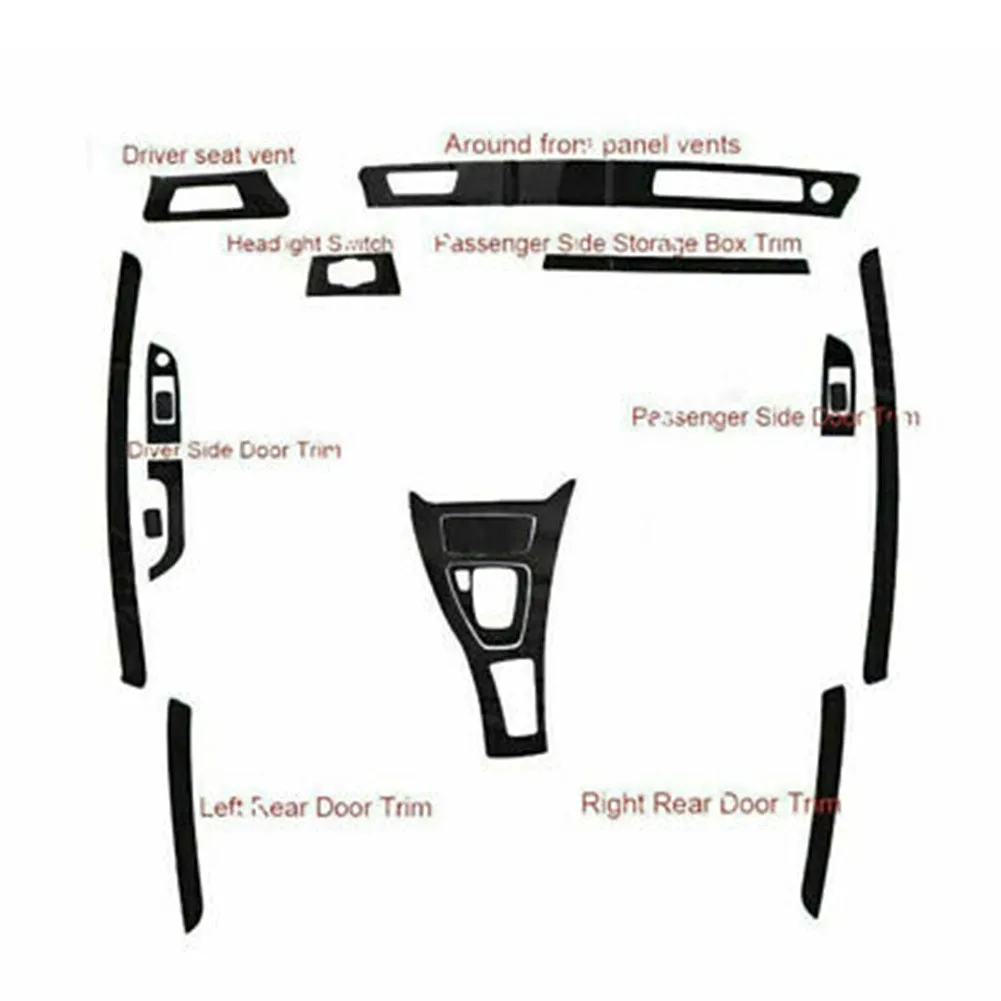 

Wrap Carbon Fiber Stickers 1 Set Of 2005-2012 3 Series Accessories Black Decal For BMW Glossy Interior Durable