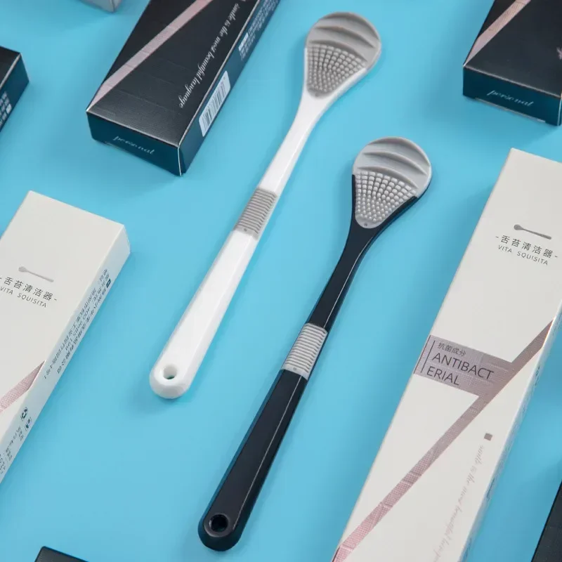 Скребок силиконовый двухсторонний для языка мужчин и женщин инструмент