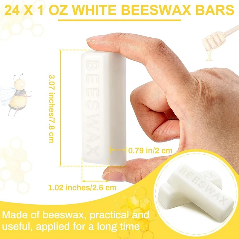 24 х 1 унция батончики из белого пчелиного воска чистые косметический воск для