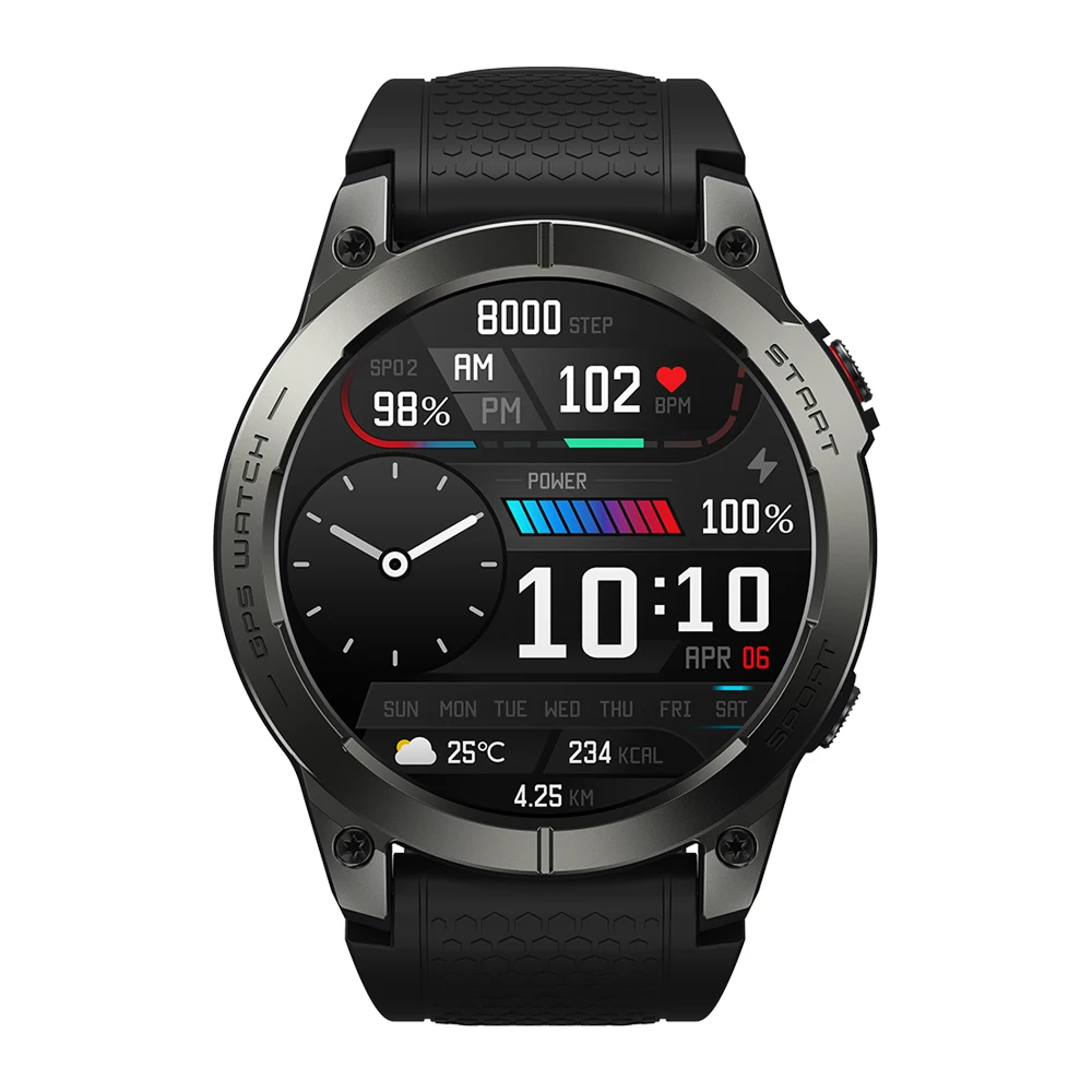 Zeblaze Stratos 3 Smart Watch Built-in GPS Ultra HD AMOLED Display Voice Calling Smartwatch