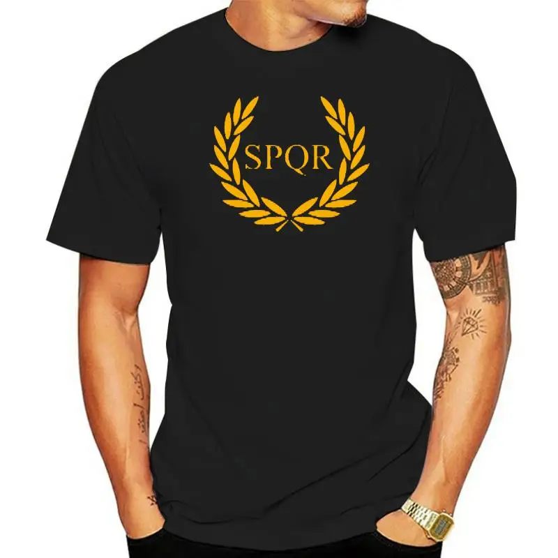 

Fashion Spqr T Shirt Men 100% Cotton Short Sleeve Spqr Olive Branch Man T-Shirt Tops Senatus Populusque Romanus Mans Tshirt