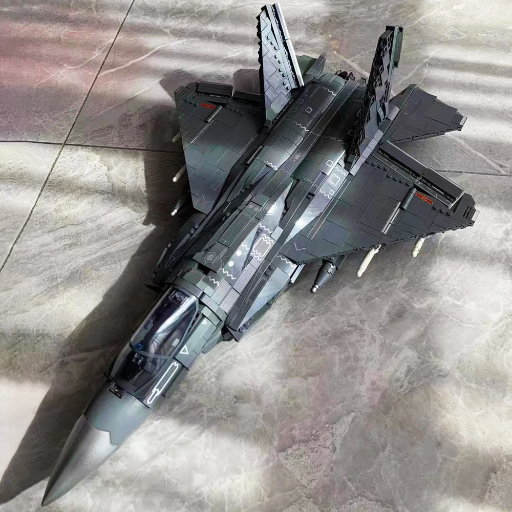 Military Series J35 Fighter Plane Building Block AirPlane Model Bricks WW2 Weapon Soildiers Army Toys For Kid Birthday Gift MOC