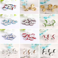 6mm10pcs imitation diamond partition colorful beads diy bracelet necklace accessories
