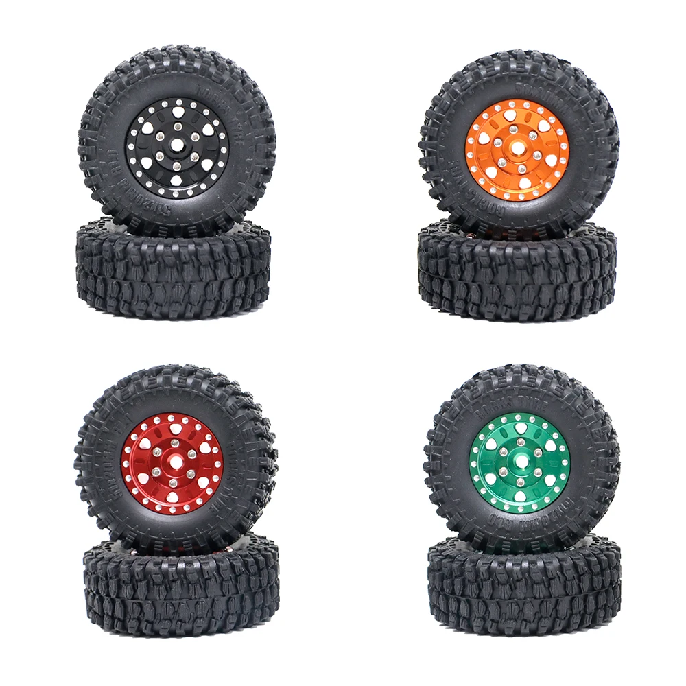 

Metal Wheel Hubs & Rubber Tyres Set for 1/24 SCX24 RC Crawler Car Axial 90081 AXI00001 AXI00002 1.0 in Wheel Tire Parts