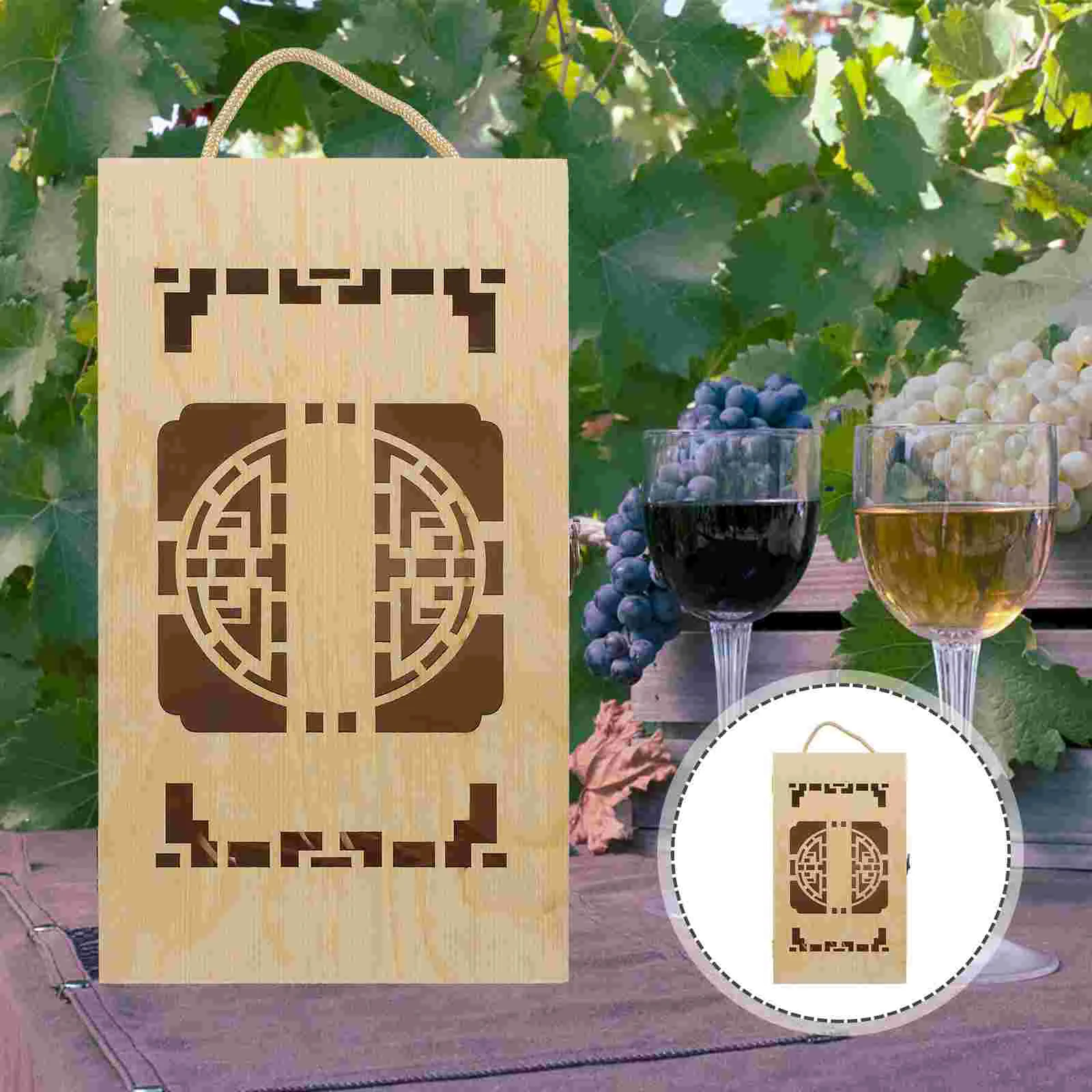 

Box Bottle Gift Case Wooden Champagne Container Tote Retro Carrier Rustic Wrapping Decorative Holder Wood Wedding Tasting