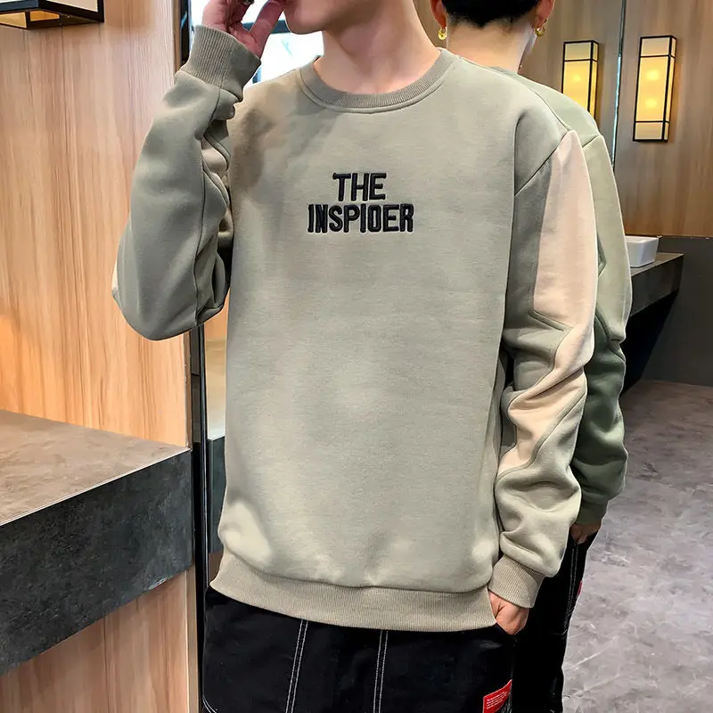 

Sweatershirt men's 2022 spring new Korean trend casual long-sleeved student coat color matching pullover hoodies sweatshirt