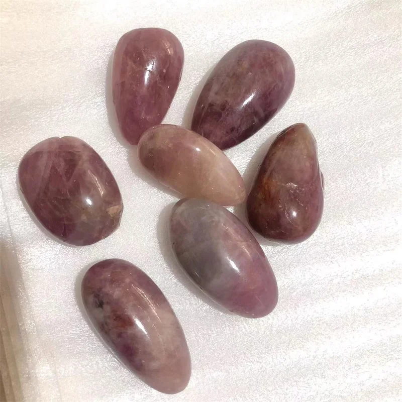 

Natural Pink Amethyst Palm Stones Polished Quartz Crystal Massage Gemstones Healing Reiki Feng Shui Decoration