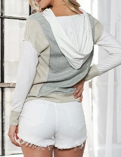 Повседневная женская цветная куртка с капюшоном на молнии кашемировая вязаная