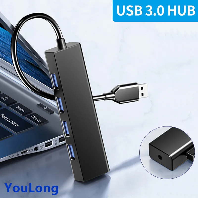

USB3.0 концентратор, 4-портовый разветвитель, многопортовая док-станция 3,0, Usb2.0, аксессуары для компьютера, концентратор