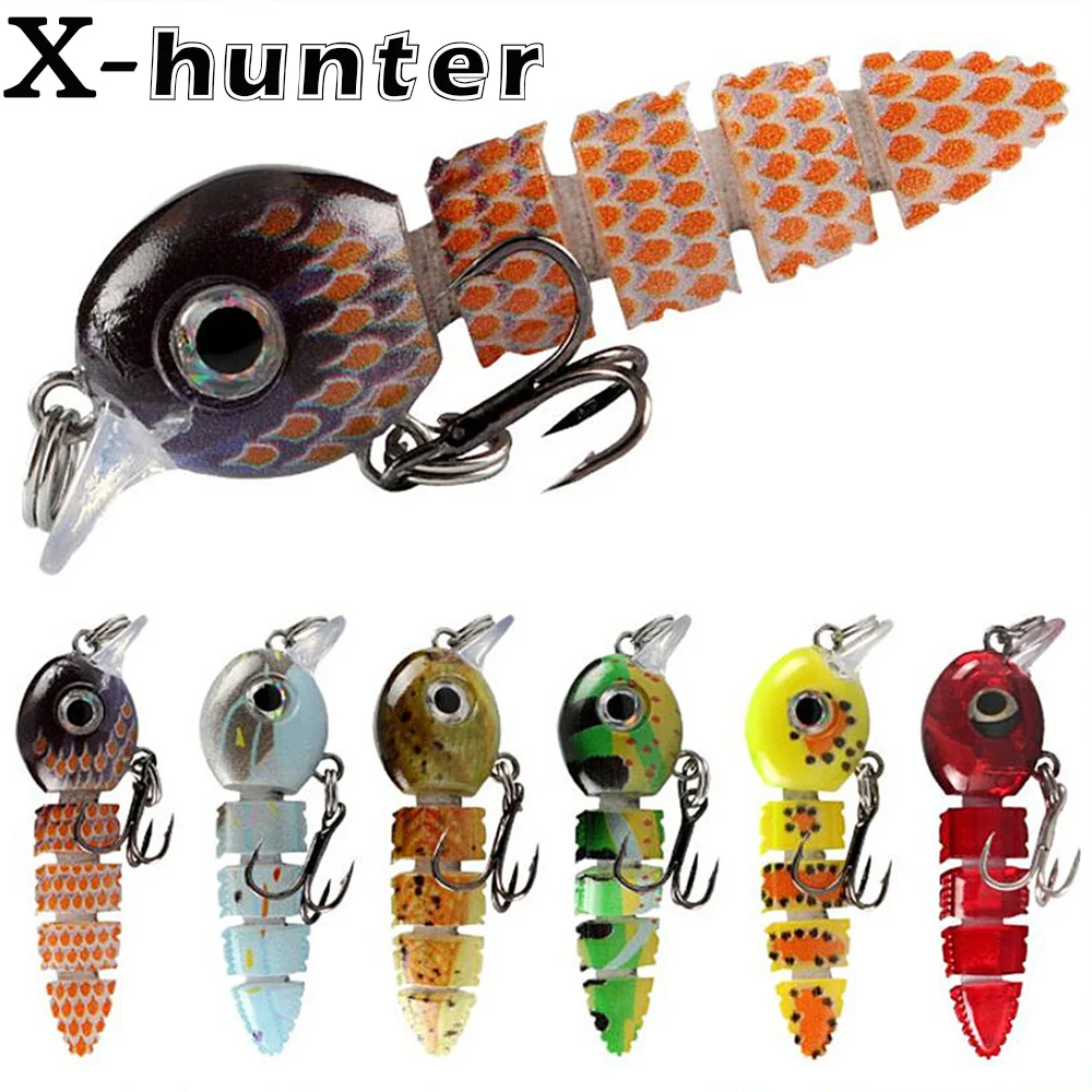 

5G Mini Fishing Lures Swim Bait 5 Section Fish Baits Segmented Bionic Fishing Lure Sinking Tackles Hard Bait