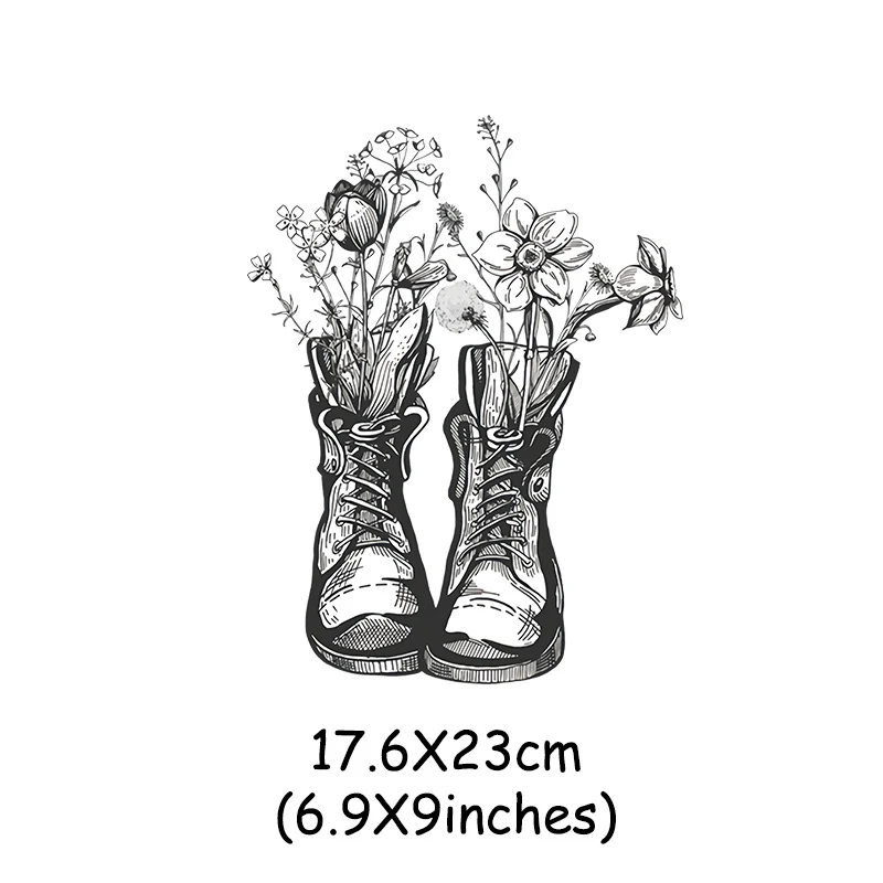 Цветочная обувь теплопередача наклейки на одежду железные нашивки аксессуары