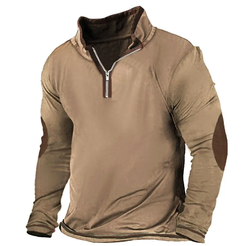 Свитшот с длинным рукавом на молнии воротником-стойкой