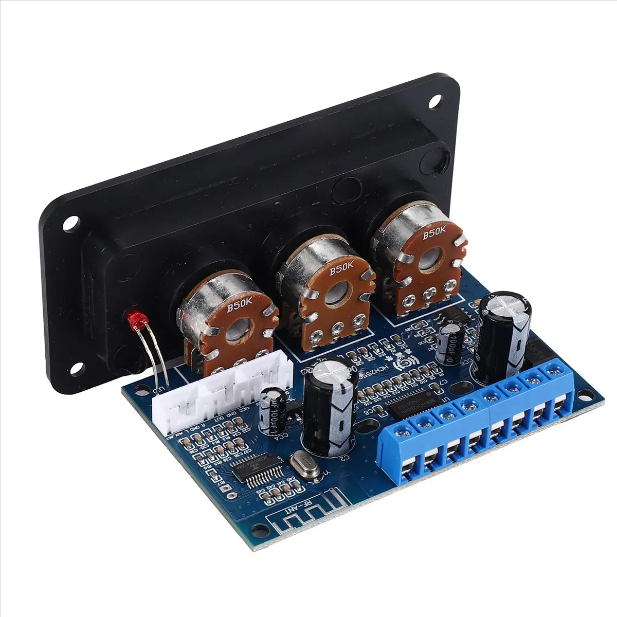 Фото (A75T) 2.1-канальная цифровая плата усилителя мощности 2X25W+50W с Bluetooth 5.0, сабвуфер, класс D, аудиоусилитель, DC 12-20В №2