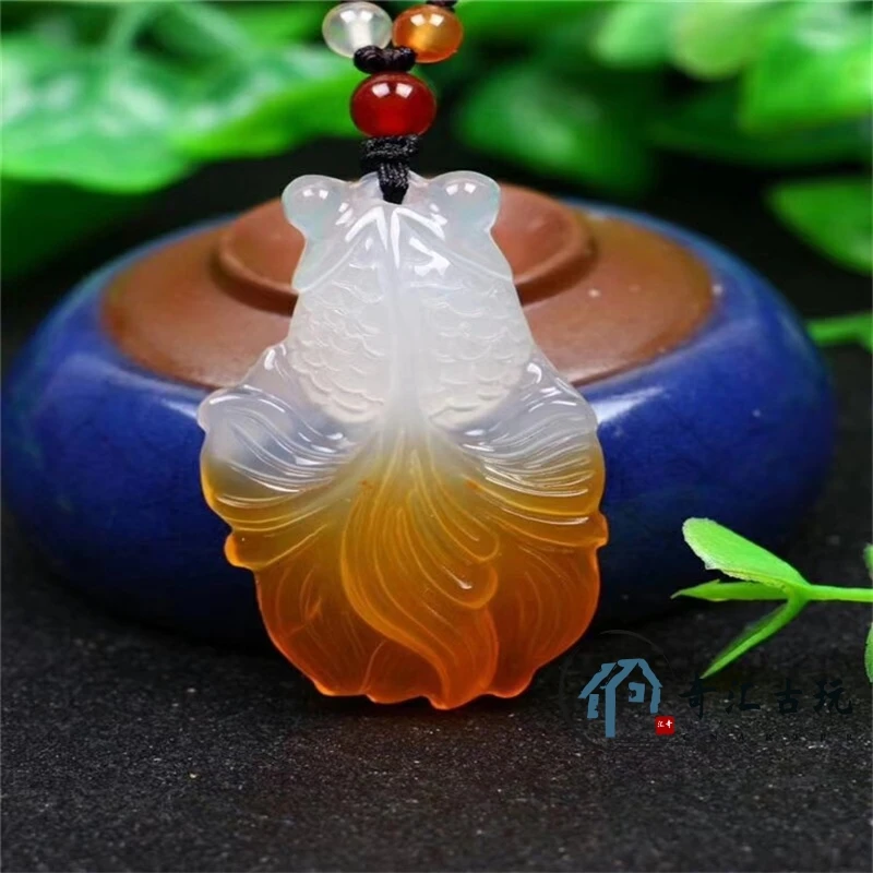 

Естественная Модная белая красная Агатовая фотоподвеска + ожерелье из бисера